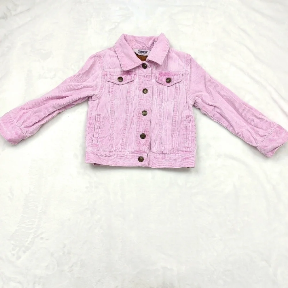 OSHKOSH GIRLS LIGHT PURPLE LAVENDER CORDUROY BUTTON FRONT JACKET SIZE 4/4T
